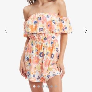 Roxy Another Day Romper|Off Shoulder |Color Snow White Floral Escape|Size M| NWT